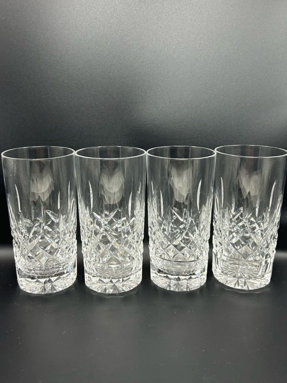 Set of 4 Waterford Lismore Highball Glasses  Seahorse Logo